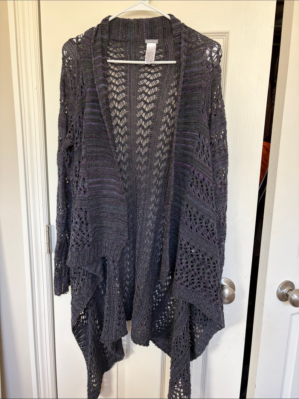 Charlotte Russe Open-Front Charcoal Knit Cardigan